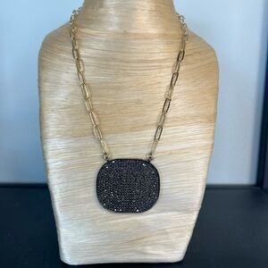 Marlyn Schiff Black and Gold Chain Necklace